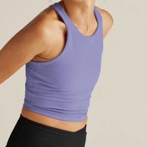 Beyond Yoga Refocus Cropped Tank in Periwinkle Cloud Spacedye - XL